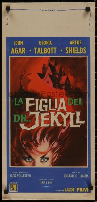 7t0896 DAUGHTER OF DR JEKYLL Italian locandina 1959 Edgar Ulmer, Biffignandi art of female fiend!