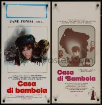 7t0851 DOLL'S HOUSE group of 2 Italian locandinas 1973 Jane Fonda, Edward Fox, Losey, Gasparri!