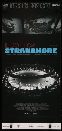 7t0907 DR. STRANGELOVE Italian locandina R2020 Stanley Kubrick classic, overhead shot of war room!