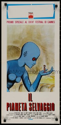 7t0915 FANTASTIC PLANET Italian locandina 1974 La Planete Sauvage, wild sci-fi cartoon art, Cannes!