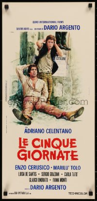 7t0925 FIVE DAYS OF MILAN Italian locandina 1973 Dario Argento's Le Cinque Giornate, Casaro, rare!