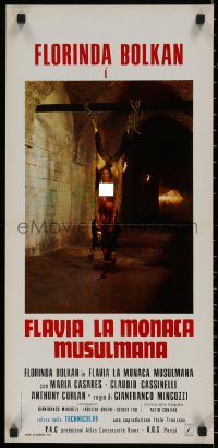 7t0926 FLAVIA Italian locandina 1975 Mingozzi's Flavia, la monaca musulmana, red title design!