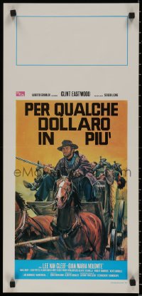 7t0927 FOR A FEW DOLLARS MORE Italian locandina R1970s Leone, Clint Eastwood, Ciriello, black title!