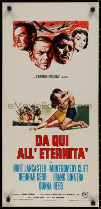7t0934 FROM HERE TO ETERNITY Italian locandina R1960s Lancaster, Sinatra & Clift, different artwork!