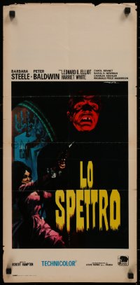 7t0939 GHOST Italian locandina R1970 art of scared Barbara Steele firing gun by Enrico De Seta!