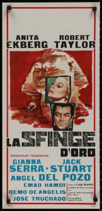 7t0942 GLASS SPHINX Italian locandina 1967 Scattini's La Sfinge d'oro, Robert Taylor, Anita Ekberg!