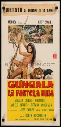 7t0952 GUNGALA THE BLACK PANTHER GIRL Italian locandina 1968 art of sexy jungle babe Kitty Swan!