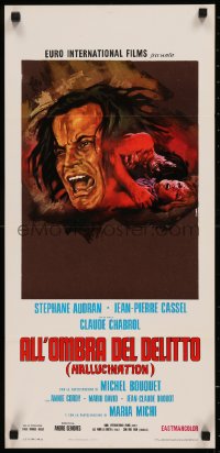 7t0955 HALLUCINATION Italian locandina 1971 Chabrol, Iaia art of mentally ill man on acid choking woman!