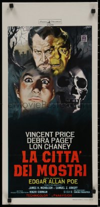 7t0957 HAUNTED PALACE Italian locandina R1960s Vincent Price, Lon Chaney, Paget, different Symeoni art!