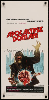 7t0969 INVASION OF THE FLESH HUNTERS Italian locandina 1980 Apocalypse Domani, cannibal art!