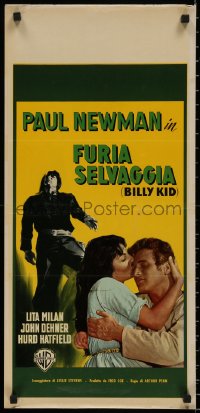 7t0987 LEFT HANDED GUN Italian locandina 1958 great image of Paul Newman as Billy the Kid!