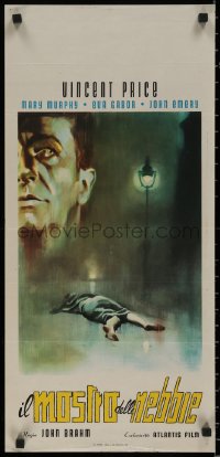 7t1001 MAD MAGICIAN Italian locandina 1958 different artwork of Vincent Price and dead woman!