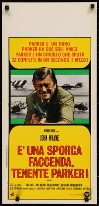 7t1011 McQ Italian locandina 1974 John Sturges, John Wayne is a busted cop with an unlicensed gun!