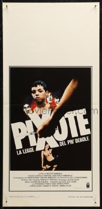 7t1046 PIXOTE Italian locandina 1983 Hector Babenco, 10 year old criminal running from the law!