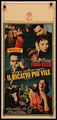 7t1053 RANSOM Italian locandina 1956 different montage with Glenn Ford & Donna Reed!