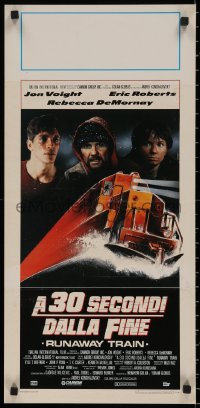 7t1062 RUNAWAY TRAIN Italian locandina 1986 Symeoni art of Jon Voight, Eric Roberts & DeMornay!