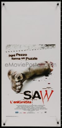 7t1065 SAW Italian locandina 2004 Cary Elwes, Danny Glover, Monica Potter, gory image of foot!