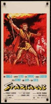 7t1076 SPARTACUS Italian locandina R1970s Stanley Kubrick, different art of Kirk Douglas!