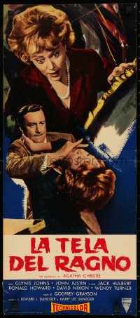7t1077 SPIDER'S WEB Italian locandina 1963 Johns, mystery thriller written by Agatha Christie!