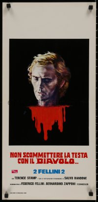 7t1079 SPIRITS OF THE DEAD Italian locandina R1978 Fellini, different Avelli art of Terence Stamp!