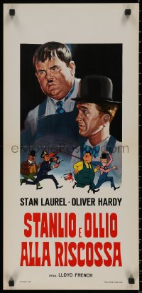 7t1080 STANLIO E OLLIO ALLA RISCOSSA Italian locandina 1962 Laurel and Hardy, different art!