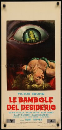 7t1083 STRANGLER Italian locandina 1967 completely different horror art by Mario de Berardinis!