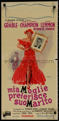7t1102 THREE FOR THE SHOW Italian locandina 1954 Betty Grable, Jack Lemmon, Marge & Gower Champion!