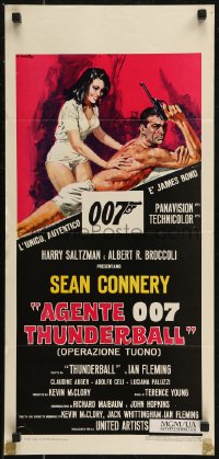 7t1103 THUNDERBALL Italian locandina R1971 art of Sean Connery as James Bond 007 by Ciriello!