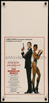7t1114 VIEW TO A KILL Italian locandina 1985 art of Moore as Bond, Tanya Roberts and Walken by Goozee!