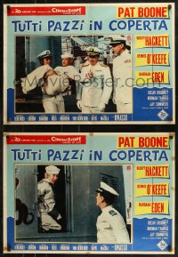 7t0703 ALL HANDS ON DECK group of 11 Italian 20x28 pbustas 1961 Navy Captain Pat Boone, Barbara Eden!