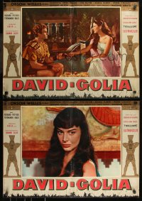 7t0728 DAVID & GOLIATH group of 9 Italian 19x27 pbustas 1961 Ivica Pajer in title role!
