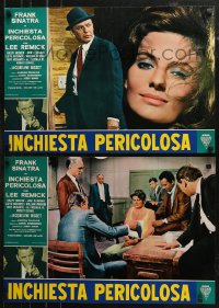 7t0788 DETECTIVE group of 6 Italian 18x26 pbustas R1974 different great images of cop Frank Sinatra!