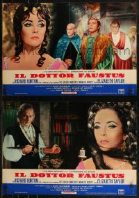 7t0708 DOCTOR FAUSTUS group of 10 Italian 18x27 pbustas 1968 Taylor & director/star Richard Burton!