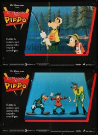 7t0816 GOOFY MOVIE group of 4 Italian 17x25 pbustas 1996 Disney, can't be cool when dad is Goofy!