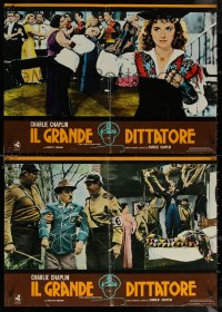 7t0825 GREAT DICTATOR group of 3 Italian 18x26 pbustas R1970s Charlie Chaplin as Hynkel, different!