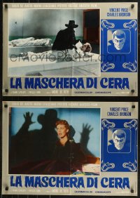 7t0711 HOUSE OF WAX group of 10 Italian 18x26 pbustas R1970 Vincent Price, Charles Bronson, different!