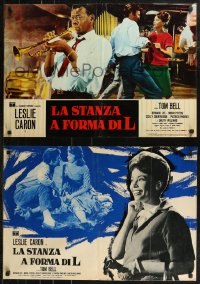 7t0734 L-SHAPED ROOM group of 9 Italian 18x27 pbustas 1963 sexy Leslie Caron, directed by Forbes!