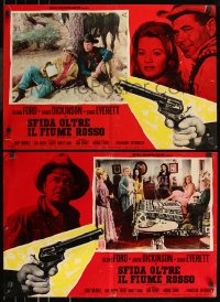 7t0752 LAST CHALLENGE group of 8 Italian 18x27 pbustas 1967 Glenn Ford with a pistol, Angie Dickinson!