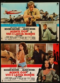7t0716 LIVE & LET DIE group of 10 Italian 18x26 pbustas 1973 Roger Moore as Bond, sexy Jane Seymour!