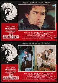 7t0753 LIVING DAYLIGHTS group of 8 Italian 19x26 pbustas 1987 Timothy Dalton as Bond!