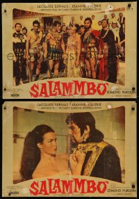 7t0776 LOVES OF SALAMMBO group of 7 Italian 19x26 pbustas 1962 barbarian Edmund Purdom & Valerie!