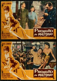 7t0810 OPERATION MAD BALL group of 5 Italian 18x27 pbustas 1957 filmed entirely without Army co-operation!