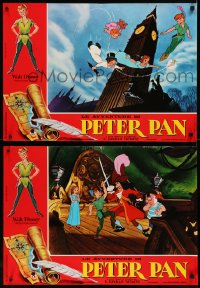 7t0759 PETER PAN group of 8 Italian 19x26 pbustas R1970s Walt Disney animated cartoon fantasy classic!
