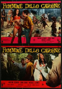 7t0720 PREHISTORIC WOMEN group of 10 Italian 18x26 pbustas 1966 Hammer, Slave Girls!