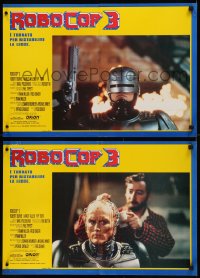7t0800 ROBOCOP 3 group of 6 Italian 17x24 pbustas 1993 great images of cyborg cop Robert Burke!
