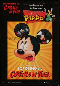 7t0846 RUNAWAY BRAIN Italian 17x25 pbusta 1996 Disney, Mickey Mouse Jekyll & Hyde cartoon image!