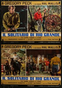 7t0763 SHOOT OUT group of 8 Italian 18x26 pbustas 1971 gunfighter Gregory Peck vs. 3 fast guns!