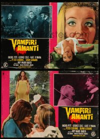 7t0821 VAMPIRE LOVERS group of 4 Italian 18x26 pbustas 1972 Hammer horror, sexy vamp Ingrid Pitt!