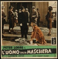 7t0676 FACE BEHIND THE MASK Italian 13x13 pbusta 1948 cold-blooded killer Peter Lorre!