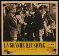 7t0677 GRAND ILLUSION Italian 13x14 pbusta 1946 Jean Renoir classic starring Jean Gabin & Stroheim!